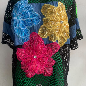 Flowered Jeans Blouse.