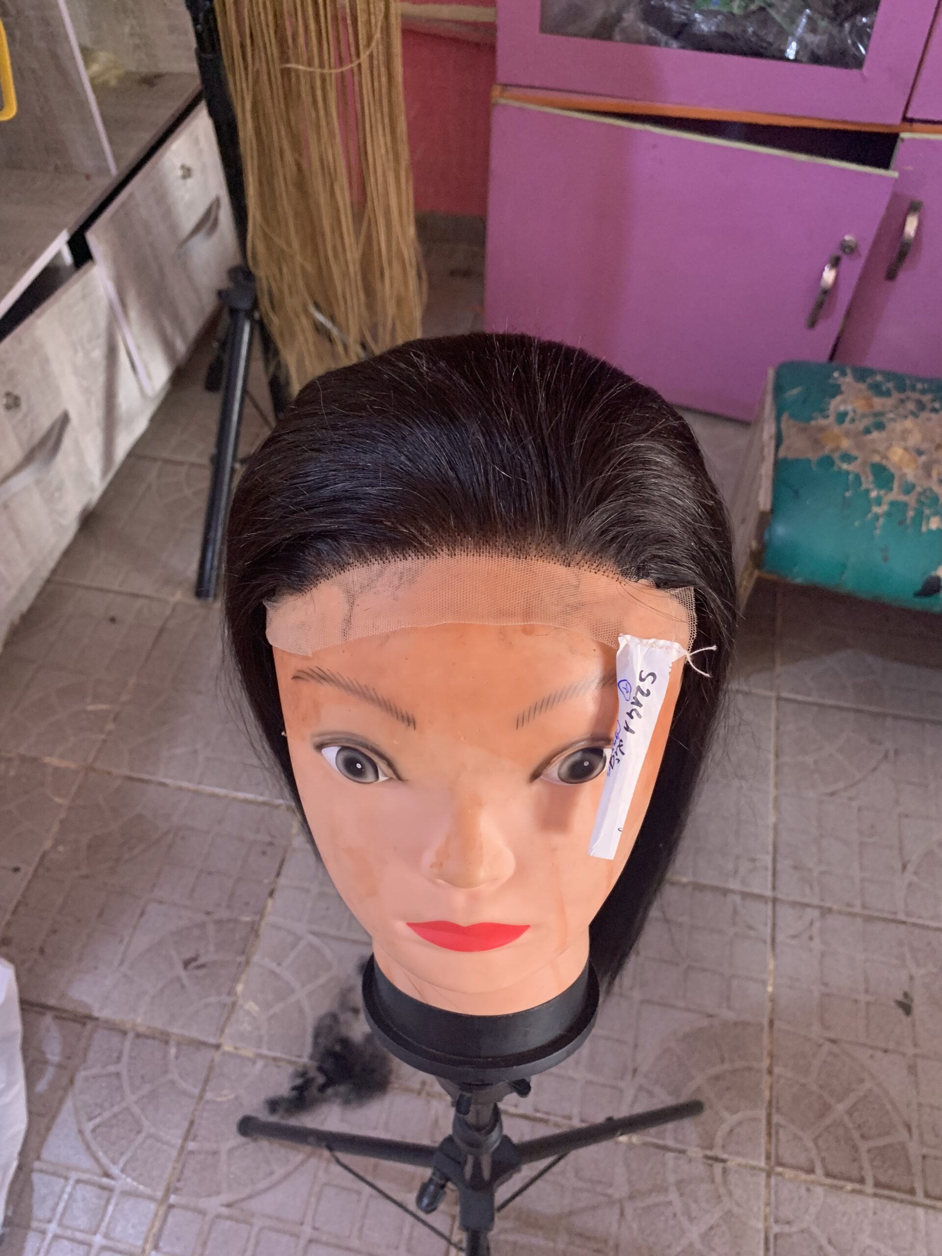 12'' Double Drawn 4*4 Black Human Hair ,Wig. 4 - Pikwitjoy Fashion 12'' Double Drawn 4*4 Black Human Hair ,Wig. - Image 4