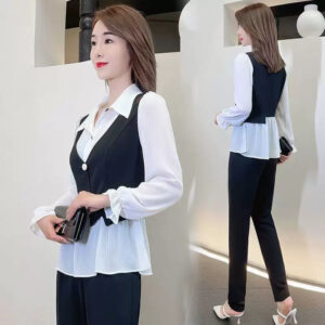Up  & Down , Blouse with Colar & Jacket With Trouser.