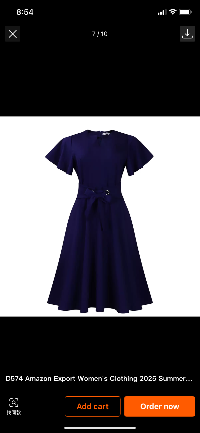 Fashion Temperament Solid Color Strap Short Sleeve Plus Size Foreign Trade Flay Dress, (Copy) 4 - Pikwitjoy Fashion Fashion Temperament Solid Color Strap Short Sleeve Plus Size Foreign Trade Flay Dress, (Copy) - Image 4